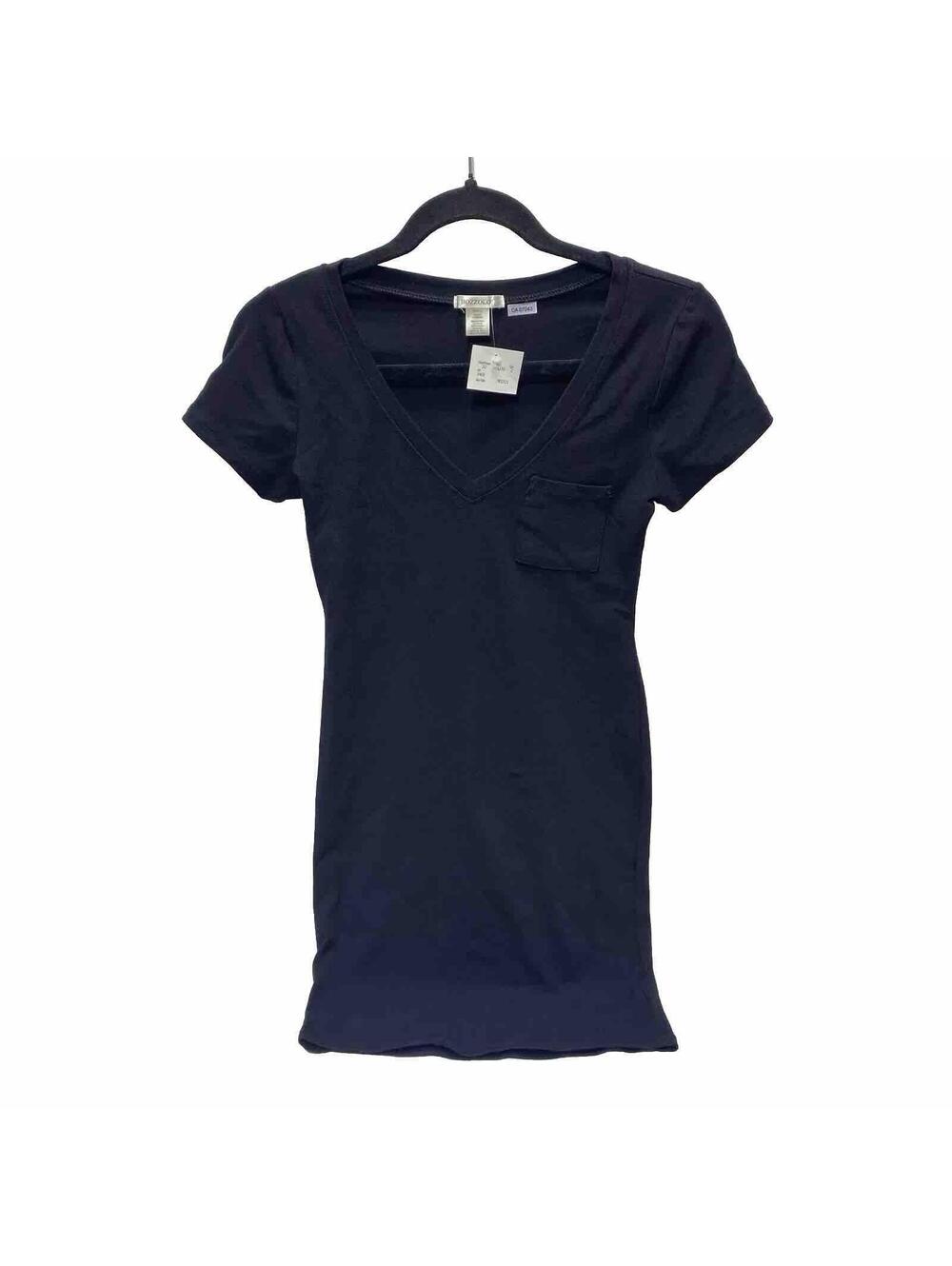 Women’s Small Black Summer T-Shirt Dress – V-Neck Casual Lovely Style